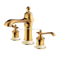 Brass Double Handle Basin Faucet Gold